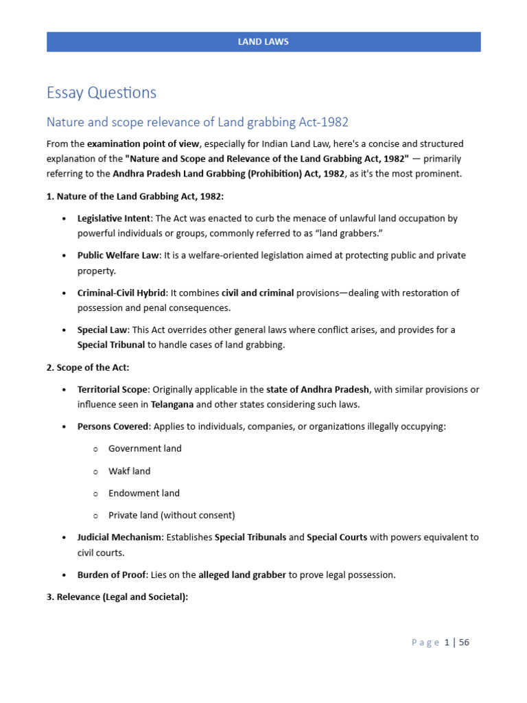 Land Law | PDF | Leasehold Estate | Lease