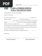 Carta Poder para Trámites IMSS | PDF