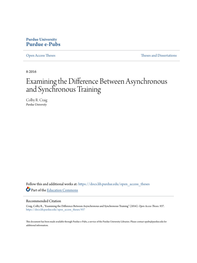 Examining the Difference Between Asynchronous and Synchronous Tra | PDF ...