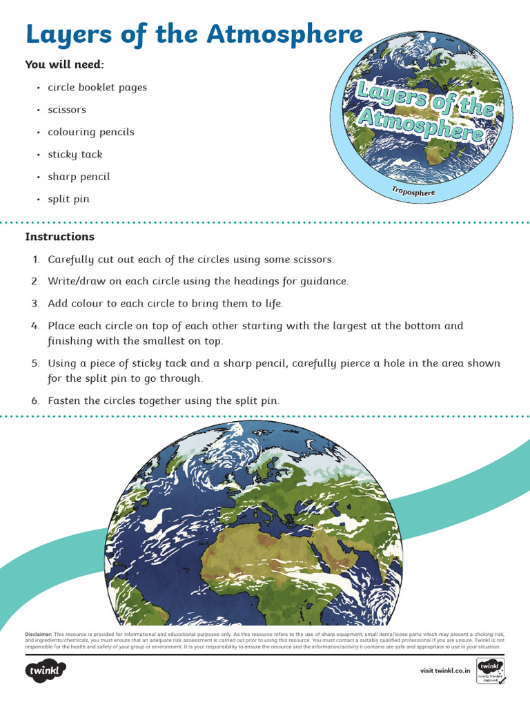 Layers of the Atmosphere Circles Booklet | PDF | Atmosphere Of Earth ...