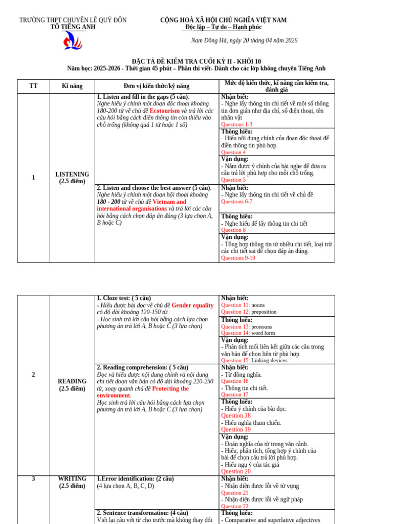 END-OF-TERM-EXAM-MATRIX-grade-10 | PDF