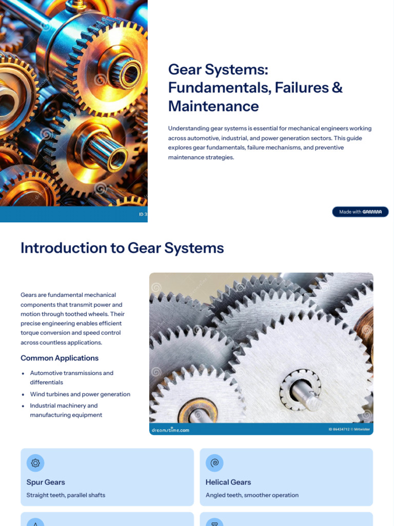 Gear Systems Fundamentals Failures and Maintenance | PDF | Gear | Wear