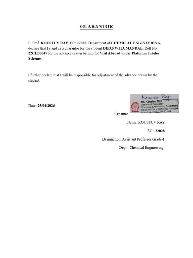 Signed Guarantor Form | PDF