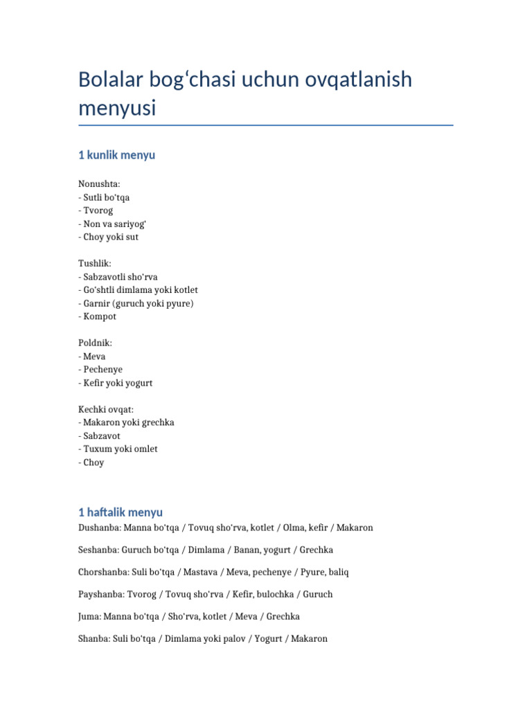 bogcha_menyu | PDF