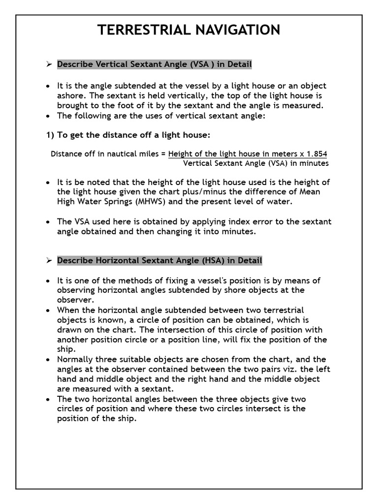 Terrestrial Navigation | PDF | Tide | Navigation