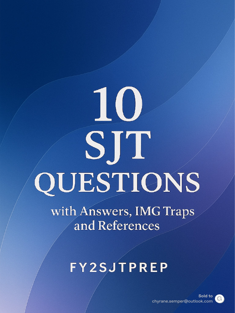 10 SAMPLE SJT QUESTIONS | PDF | Patient | Health Care