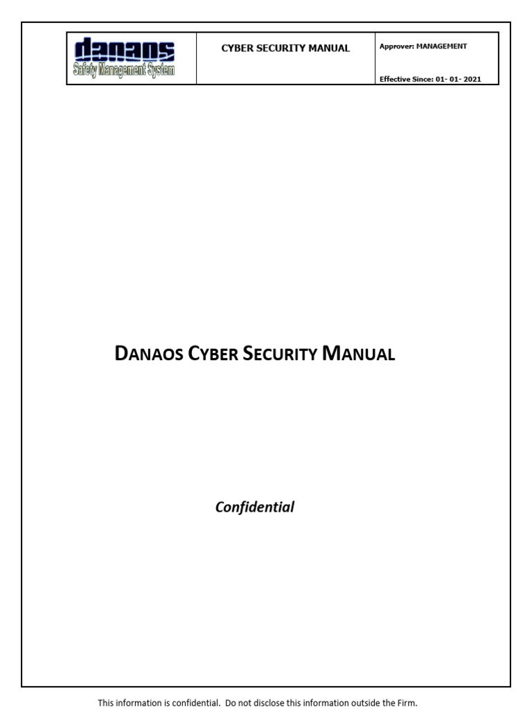 Danaos Cyber Security Manual | PDF | Security | Computer Security