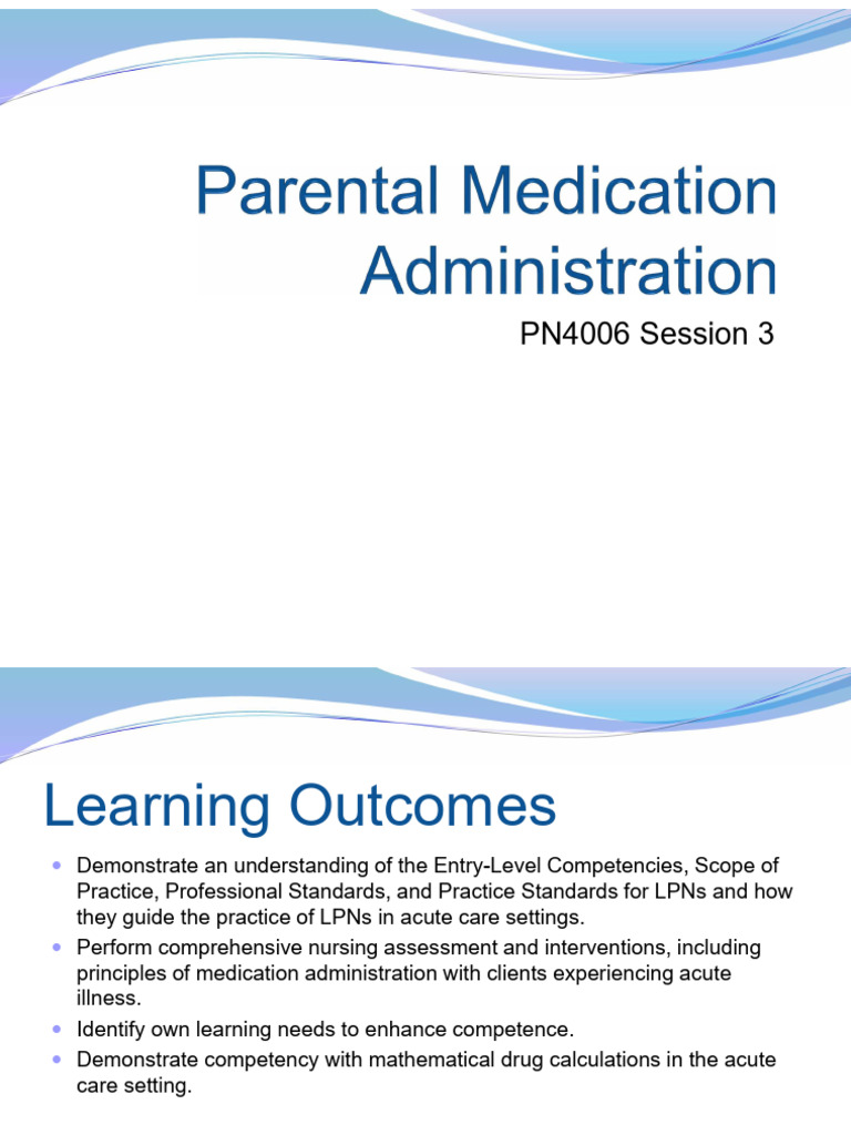 PN4006-Session 3-PowerPoint - Parenteral Medication Administration ...