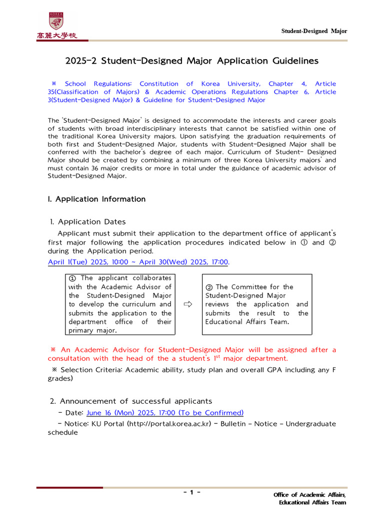 5. 2025-2 Student-Designed Major Application Guidelines | PDF ...