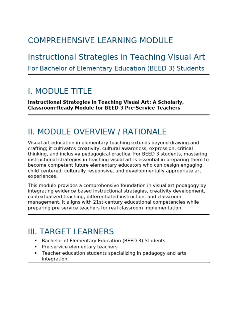 Learning-Module_-Instructional-Strategies-In-Teaching-Visual-Art-1 ...