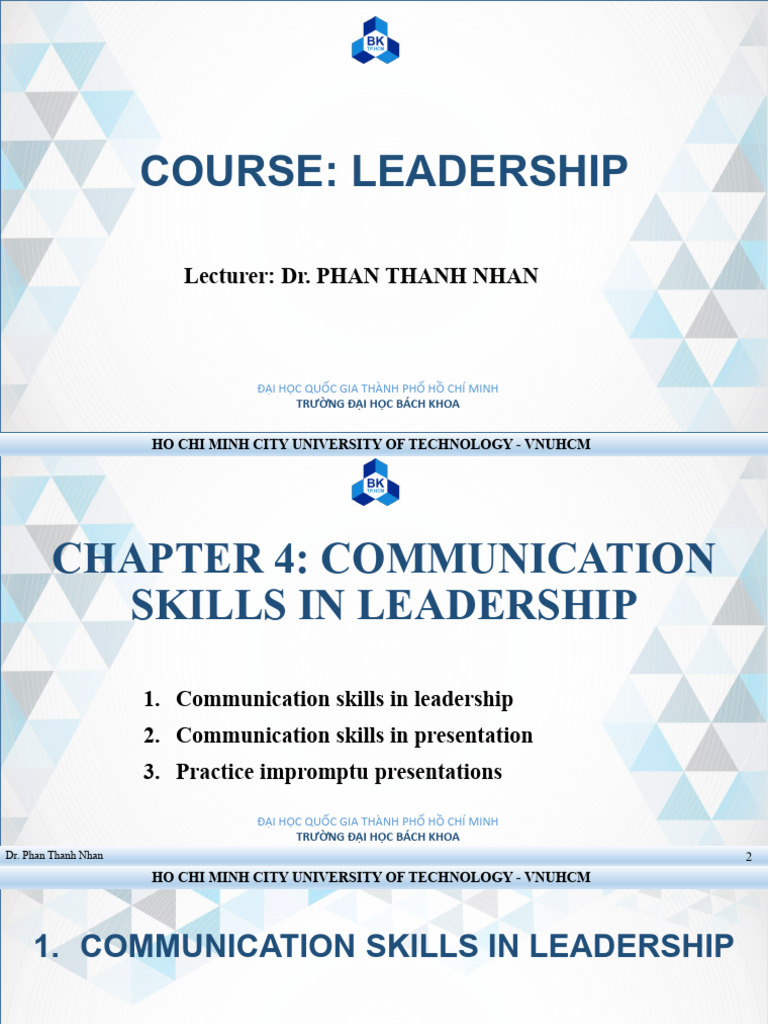 Chapter 4 - Communication skills in leadership | PDF | Body Language ...