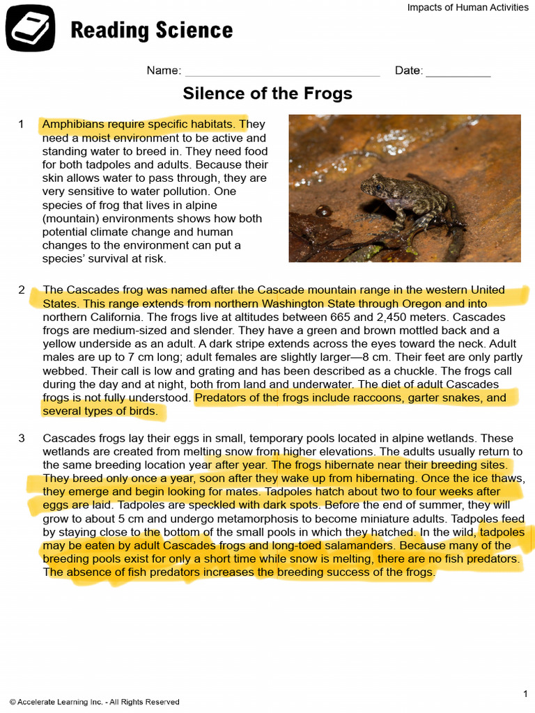 Silence of the Frogs | PDF | Frog | Amphibian