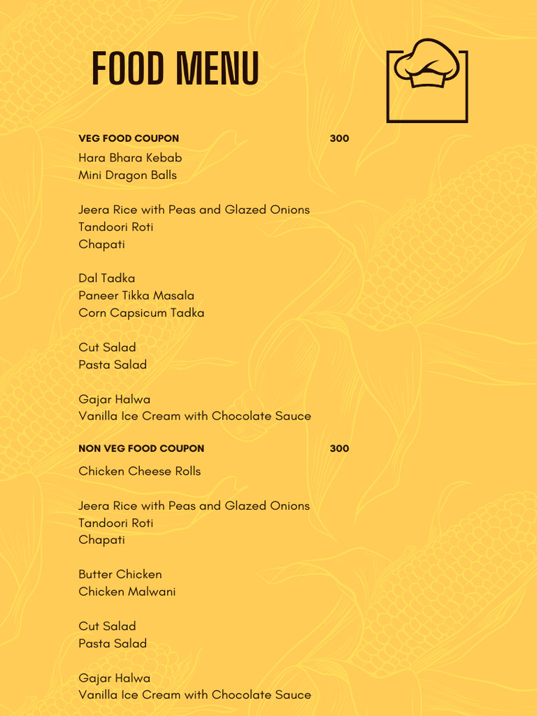 TP 2026 Menu | PDF