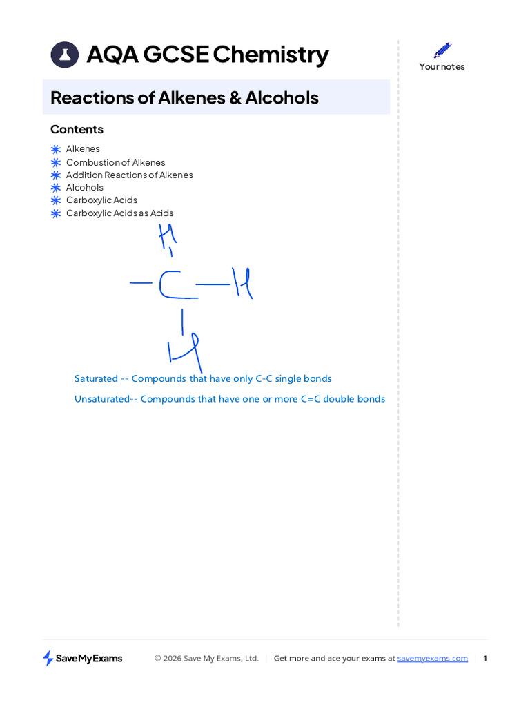 Alkenes, Alcohols and CA | PDF | Alkene | Ethanol