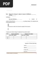 CBSE Subject Change Application Form | PDF