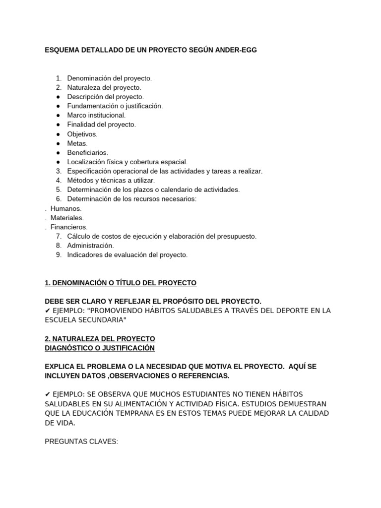 Esquema Detallado de Un Proyecto | PDF | Teoría | Presupuesto