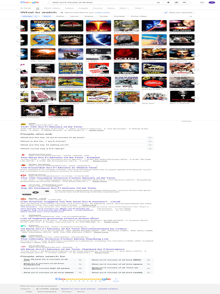 best sci-fi movies of all time - Google Search | PDF | Science Fiction