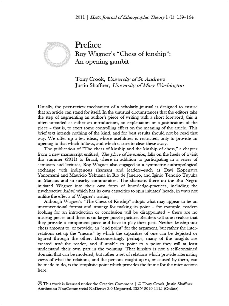 CROOK SHAFFNER - Roy Wagner‘s Chess of Kinship | PDF | Kinship ...