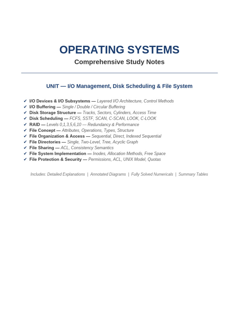 IO FileSystem Detailed Notes v2 | PDF | Computer File | Hard Disk Drive