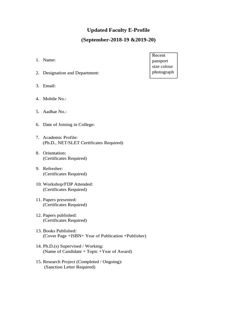 Updated Faculty E Profile | PDF