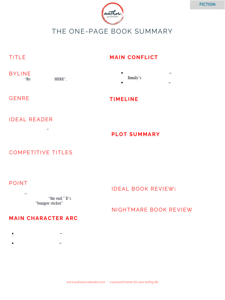 One Page+Book+Summary FICTION | PDF