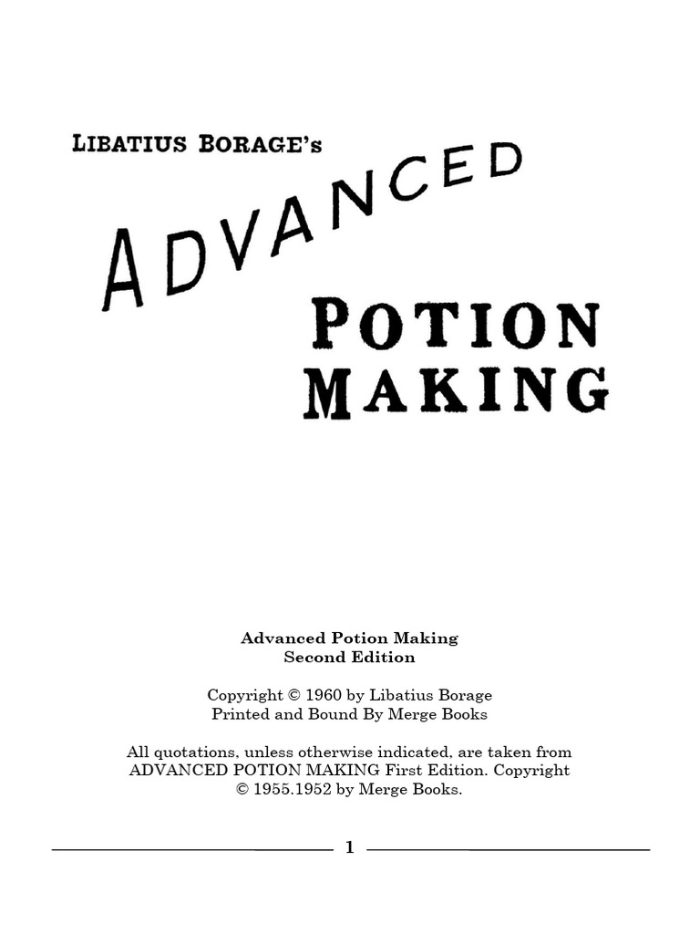 Advance Potion Making (Complete) | PDF | Alchemy