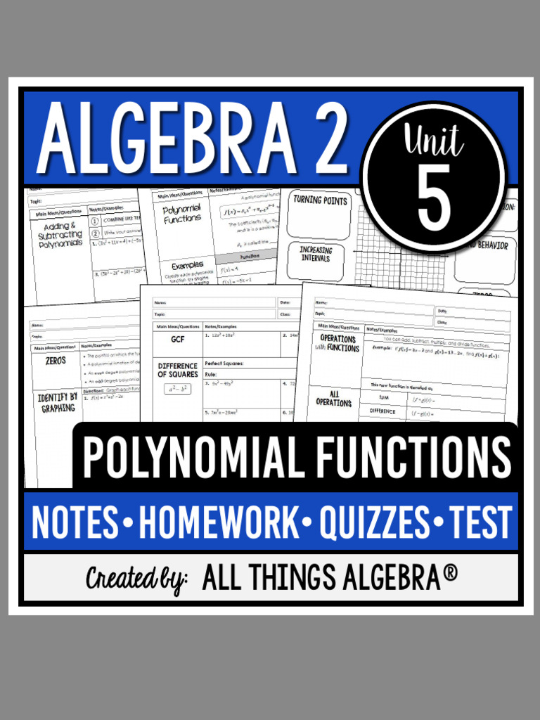 Unit 5 - Polynomial Functions | PDF | Zero Of A Function | Polynomial