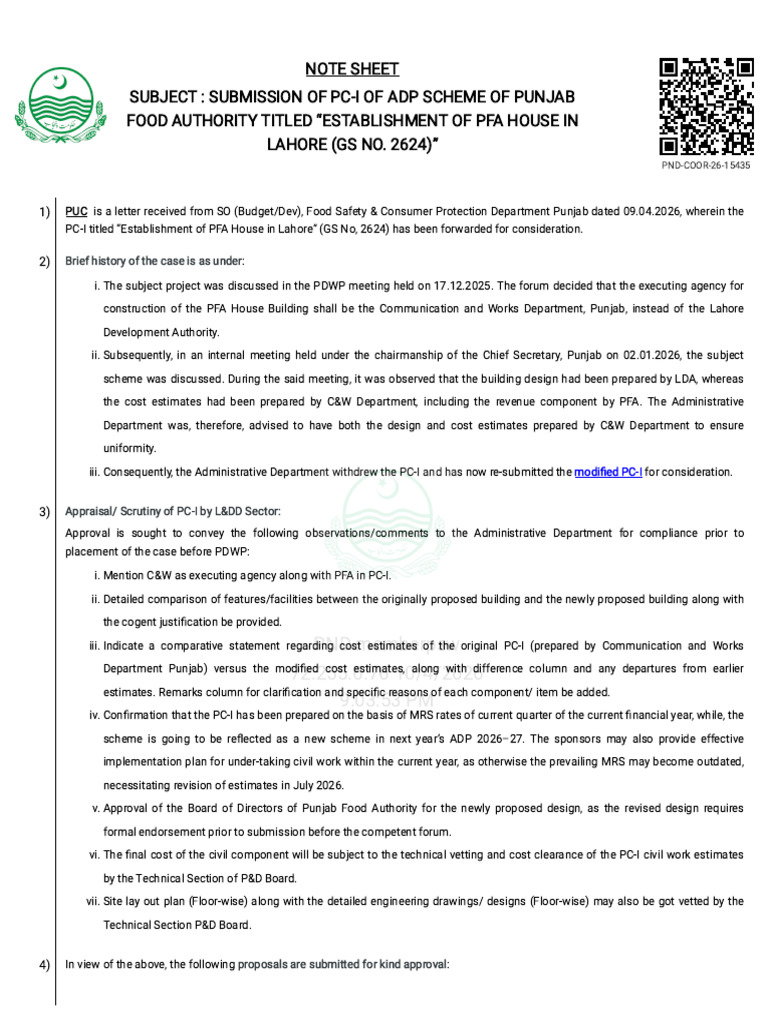 Notesheet PFA | PDF | Government