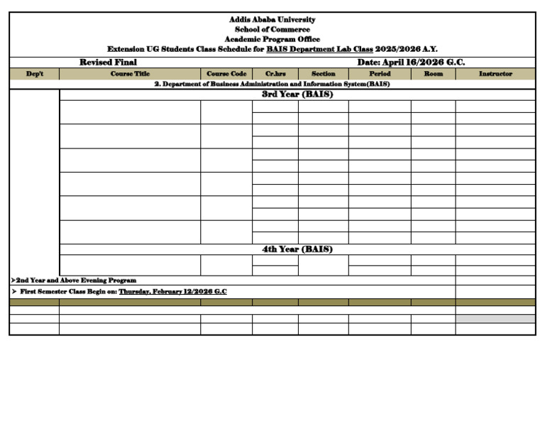 BAIS Lab Class for Extension Students | PDF