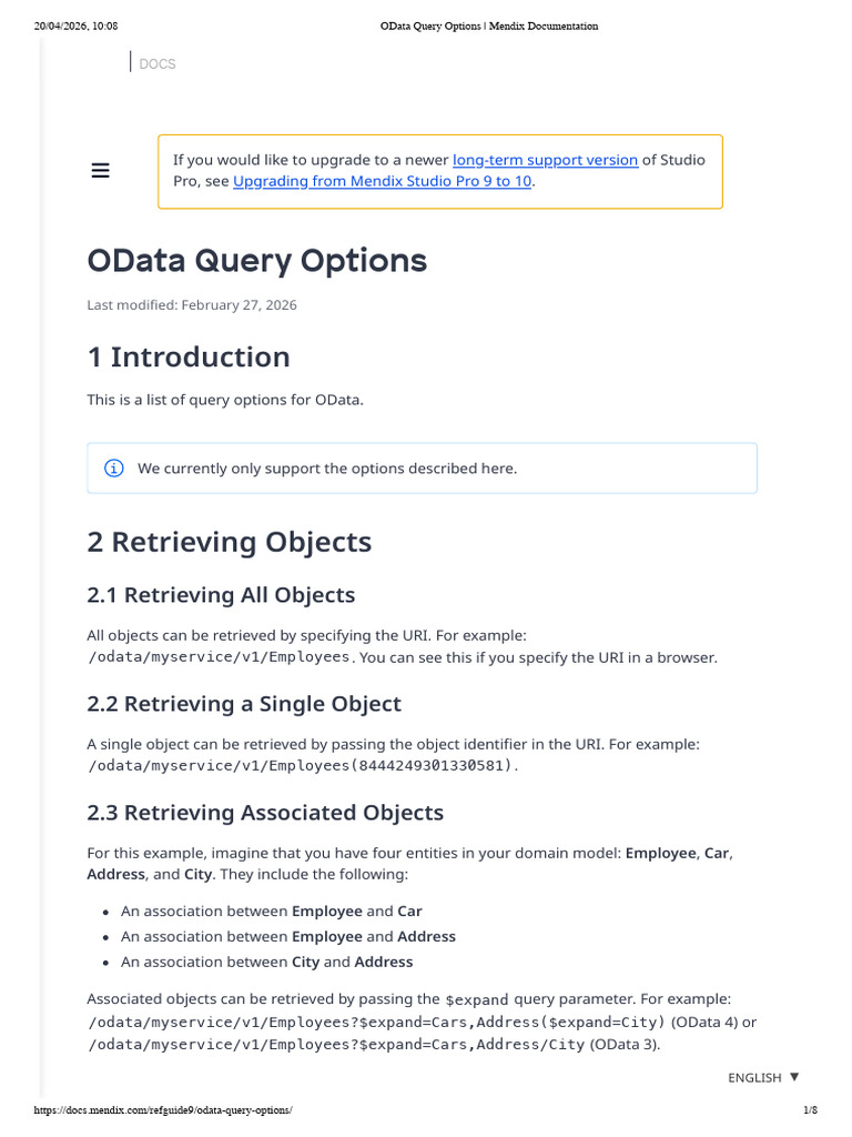 OData Query Options _ Mendix Documentation | PDF | Information ...