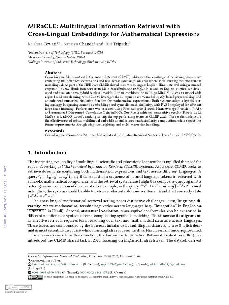 MIRaCLE Multilingual Information Retrieval with | PDF | Information ...