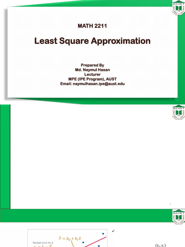 Least Square Approximation | PDF | Least Squares | Errors And Residuals