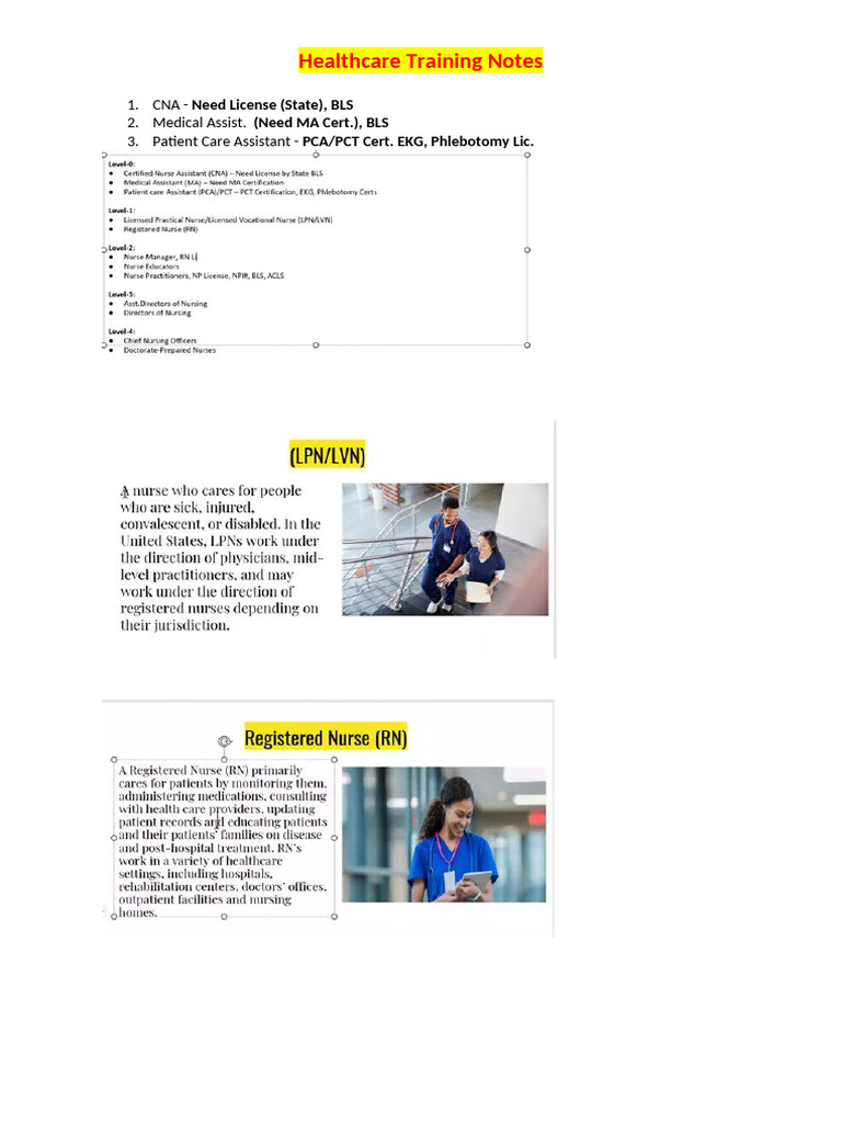 Healthcare Training Notes | PDF