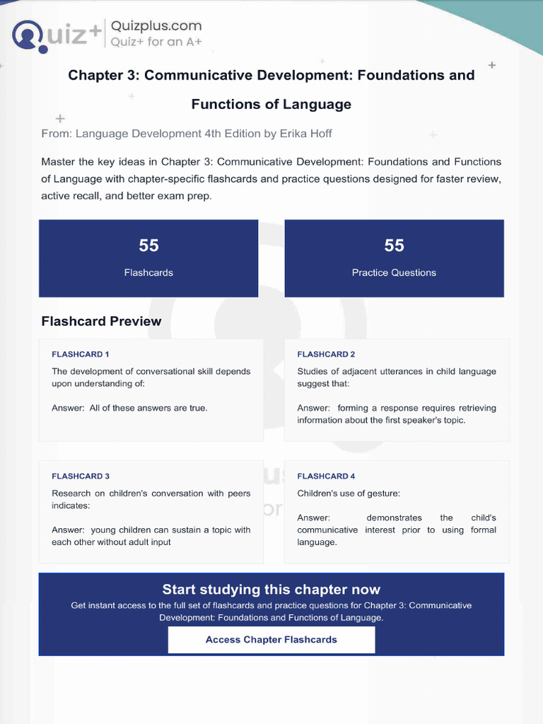 Flashcards for Chapter 3 Communicative Development Foundations and ...