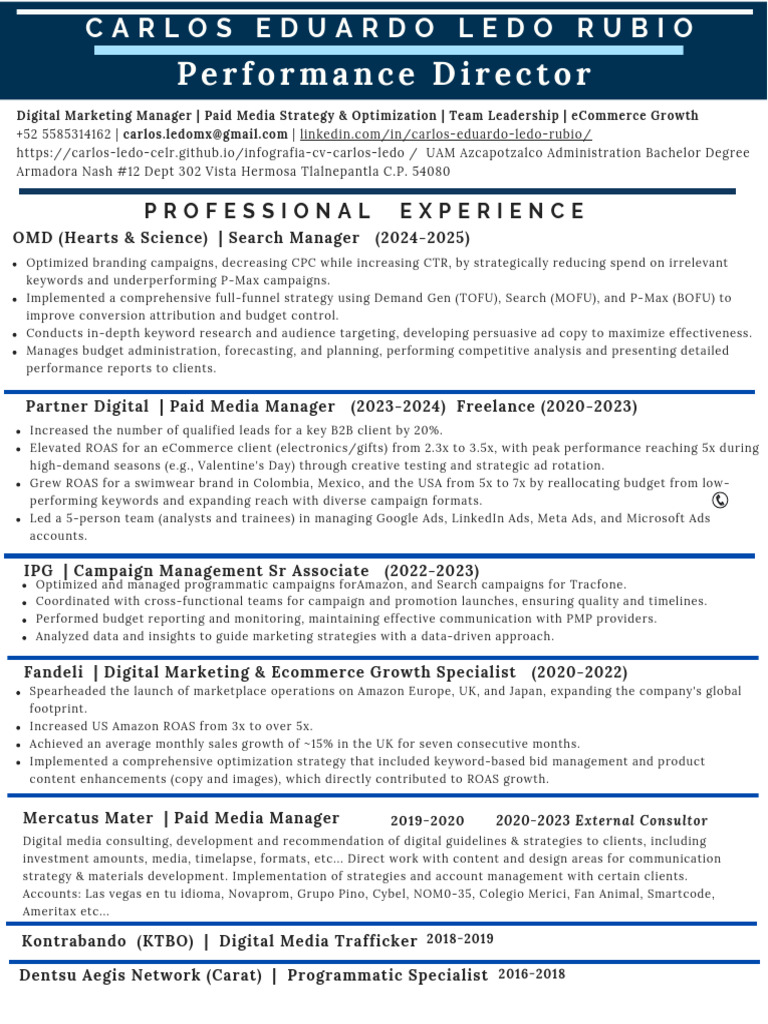 Performance Director CV CELR | PDF