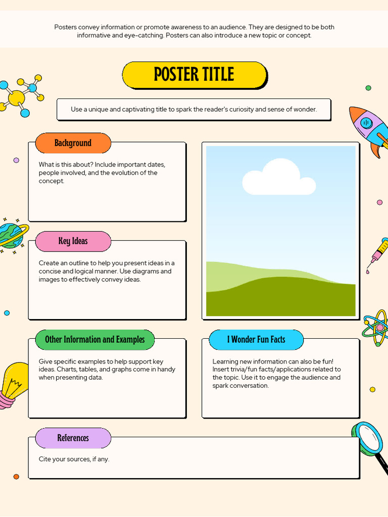 Colorful Illustrated Science Information Poster | PDF
