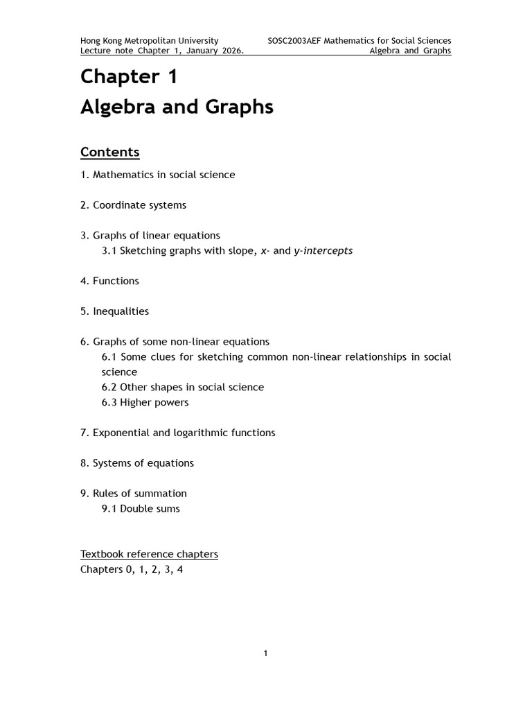 SOSC2003AEF (Spring 2026) - Chapter 1 - Lecture Notes | PDF | Equations ...