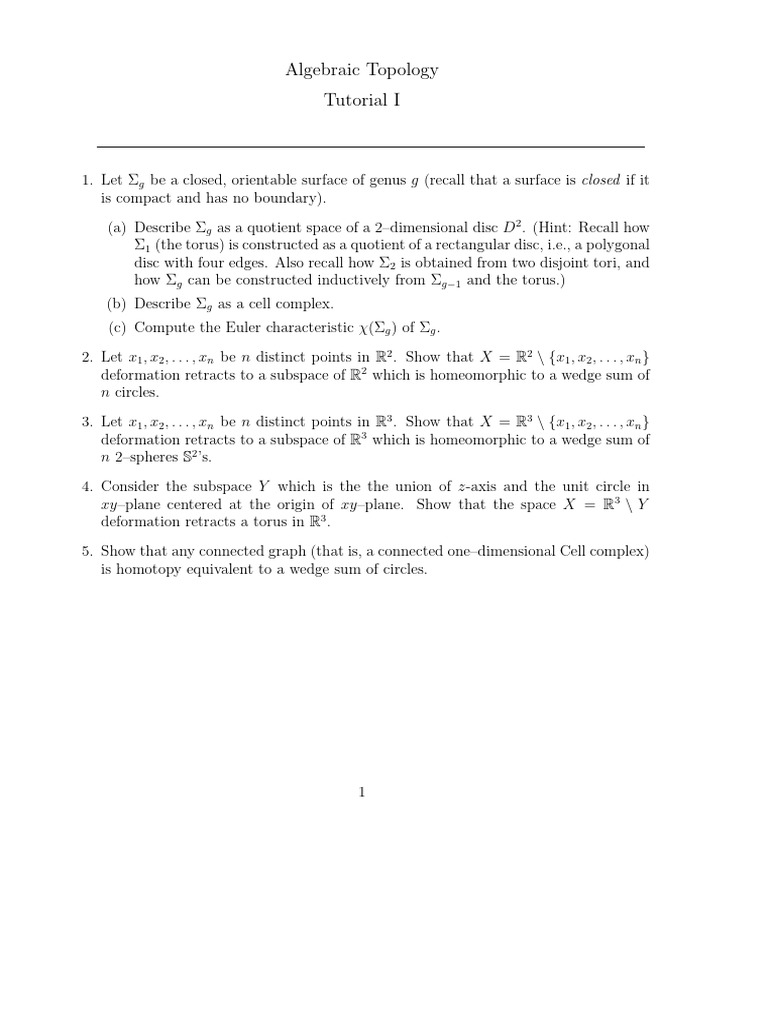 At Tutorial I | PDF