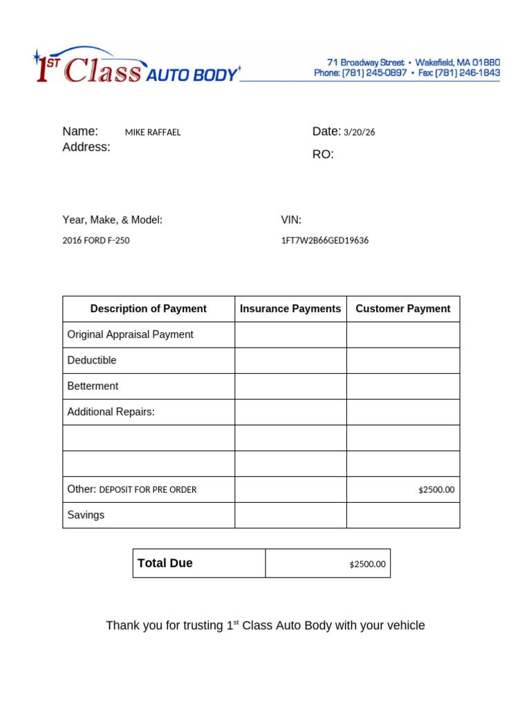 Raffael Deposit Invoice (2) | PDF