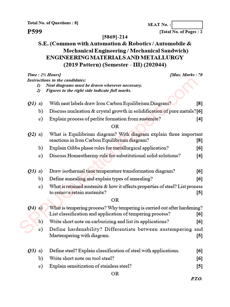 Mech 3rd sem pyq merged | PDF | Heat Treating | Steel