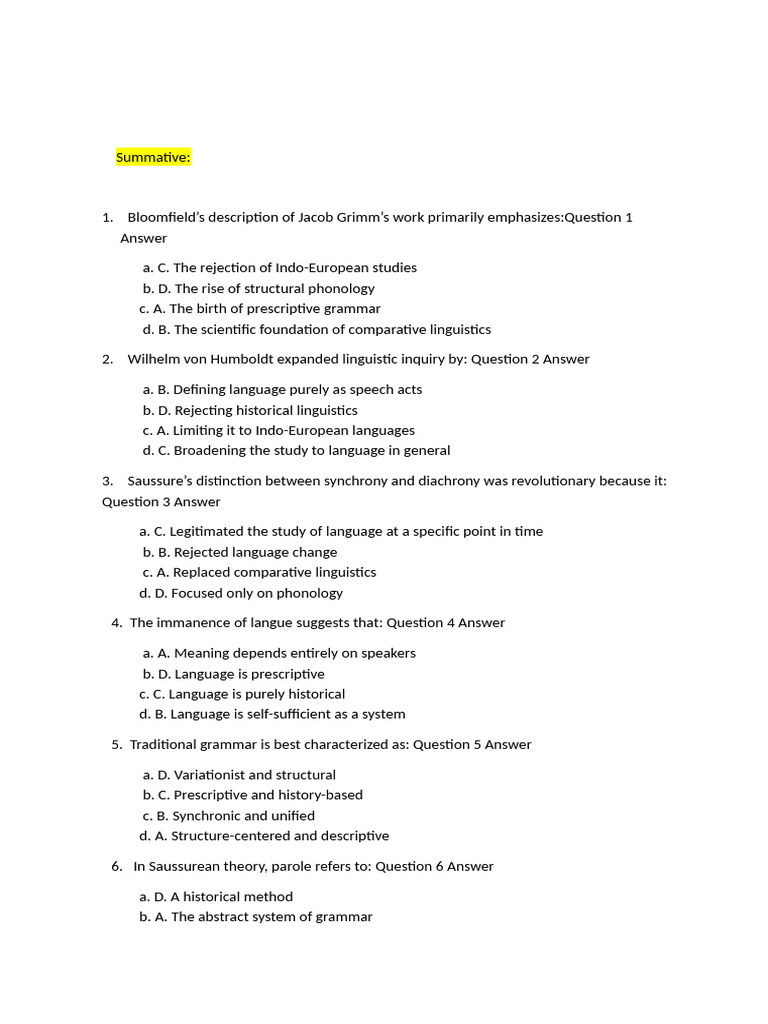 Summative.333 | PDF | Linguistics | Human Communication