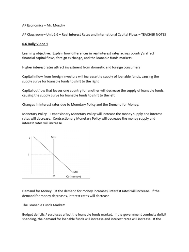 AP Classroom - Unit 6.6 - Teacher Notes | PDF | Interest | Interest Rates