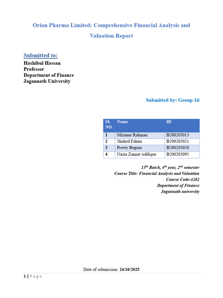 Group 16 Valuation Report | PDF | Median | Valuation (Finance)