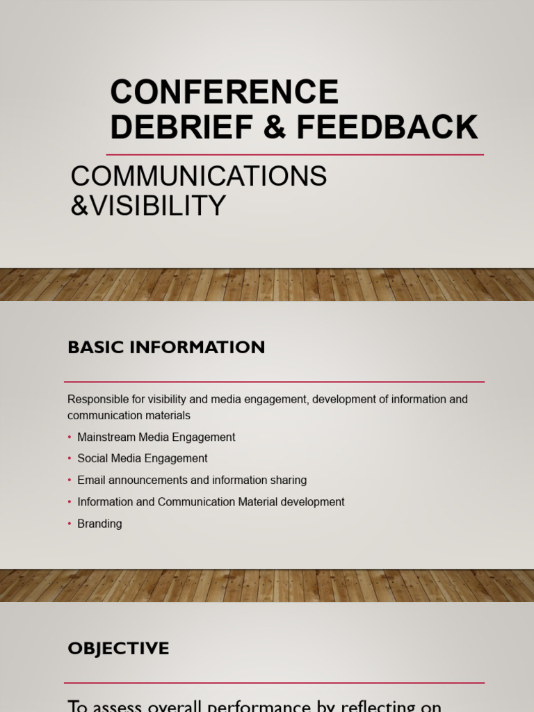 Conference Debrief & Feedback | PDF