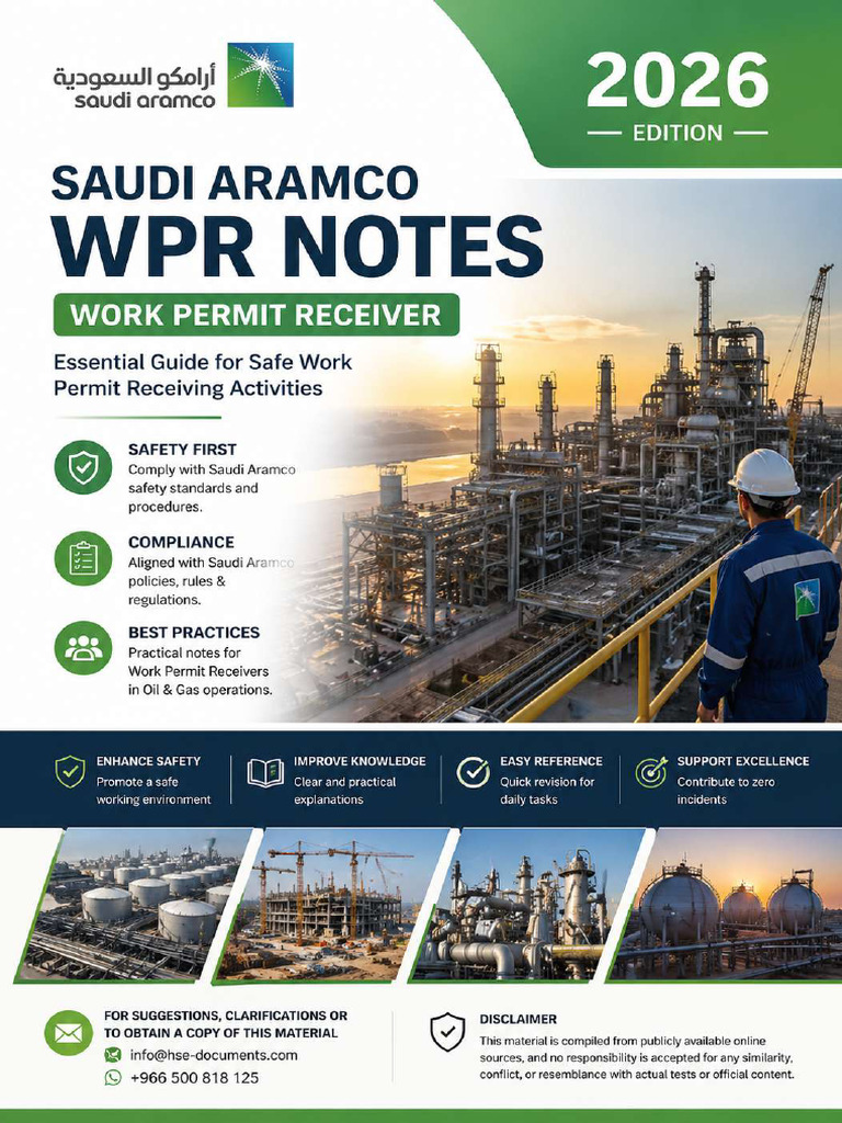 Saudi Aramco Work Permit Receiver Training Notes - WPR Notes 2026 | PDF ...