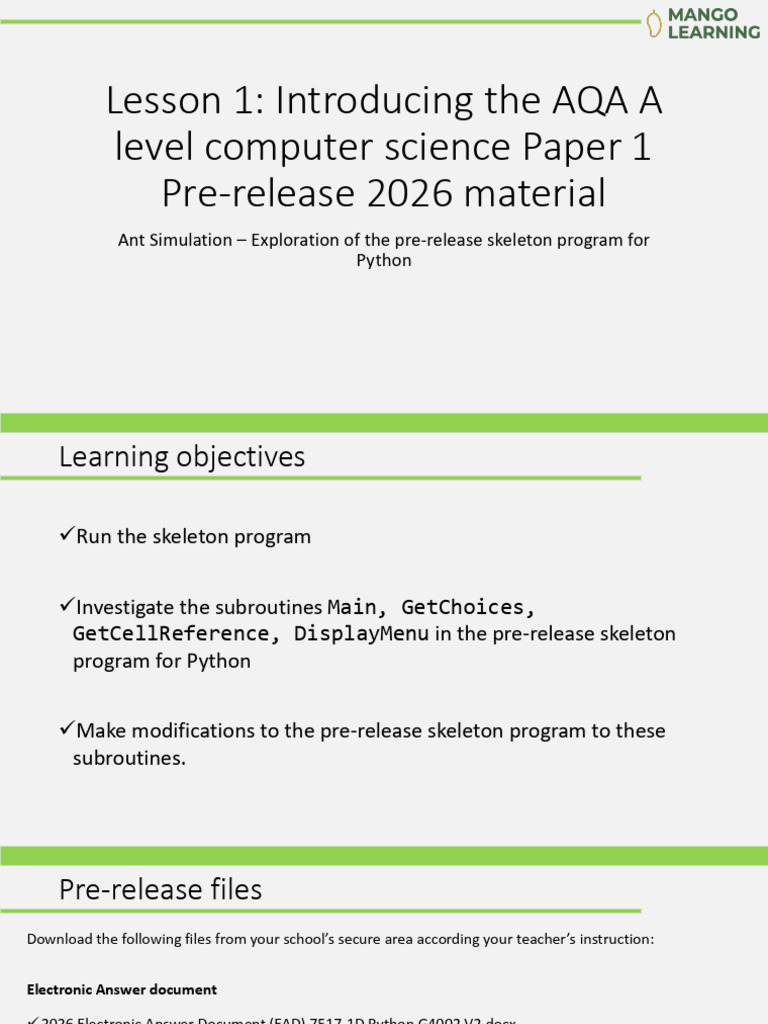 Skeleton Code Prep (With Answers) | PDF | Method (Computer Programming ...