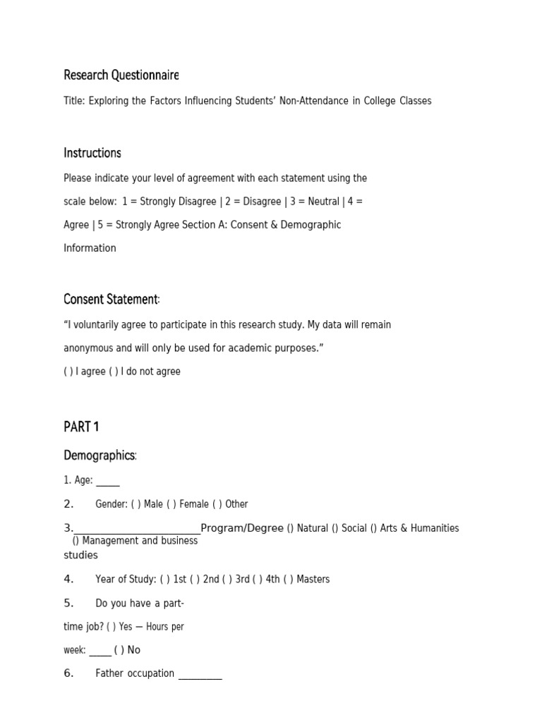 Research Questionnaire | PDF