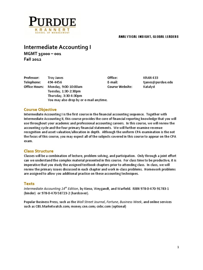Intermediate Accounting Course Guide | PDF | Uniform Certified Public ...