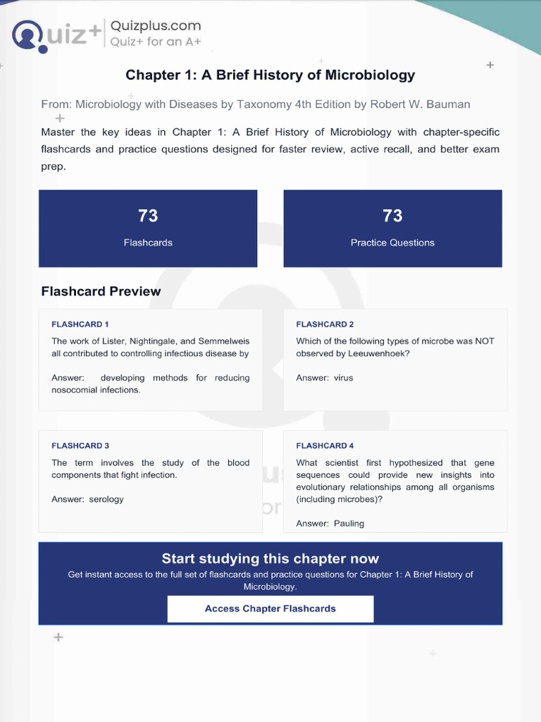 Flashcards for Chapter 1 a Brief History of Microbiology | PDF