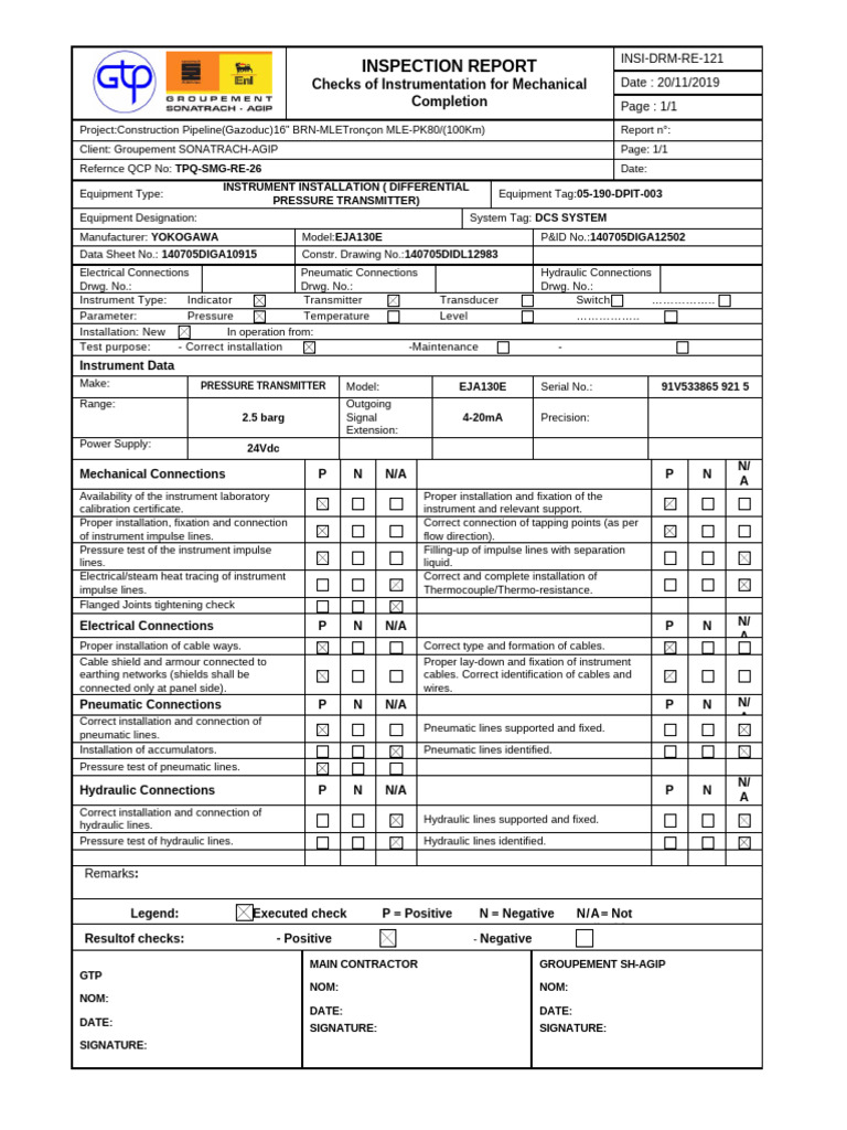 Instrument (Transmitters) 05 190 DPIT 003 | PDF | Pressure Measurement ...